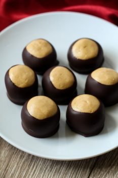 buckeyes on a christmas candy plate