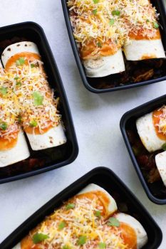 These Chicken Enchilada Meal Prep Bowls are perfect to spice your up meal prep for lunch or dinner!