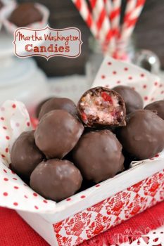 These Martha Washington Candies are an excellent addition to your holiday celebrations, are ideal for gift giving, and look impressive on a cookie tray! | MomOnTimeout.com | #candy #recipe #Christmas