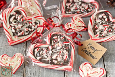 Peppermint Bark Candy Cane Hearts | From OhNuts.com